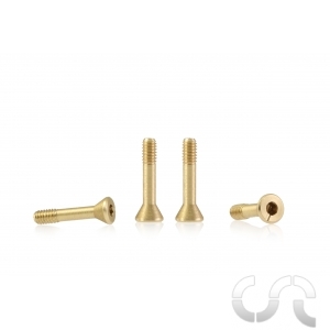 Metric Brass Screw "Extra Small" Sink Head 3.8 x 9.2mm Long x6 - 1/24