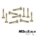 Vis Métriques en Laiton M2x13mm Tête large x10