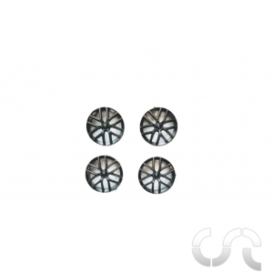 Insert de jantes Type " BBS " 6 branches Noir (pour jantes &Oslash;17) x4