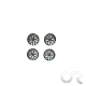 Insert de jantes Type " BBS " 6 branches Noir (pour jantes Ø17) x4