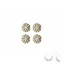 Insert de jantes Type " BBS " 6 branches Blanc (pour jantes &Oslash;17) x4