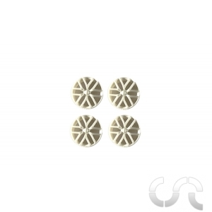 Insert de jantes Type " BBS " 6 branches Blanc (pour jantes &Oslash;17) x4