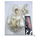 Kit Carrosserie Blanche Compl&egrave;te Sidecar + Pilotes en R&eacute;sine - 1/18
