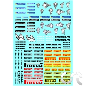 Planche décalque: MICHELIN / PIRELLI