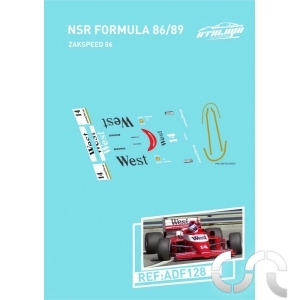 Planche décalque: "Zakspeed 86" Pour Formula NSR 86/89