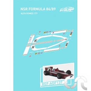 Planche décalque: "Alfa Romeo 177" Pour Formula NSR 86/89