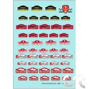Planche décalque: "Plaques Rallye Montecarlo + Divers"