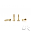 Metric Brass Screw "Extra Small" Sink Head 3.8 x 7.2mm Short x6 - 1/24