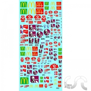 Planche décalque: Fastfoods